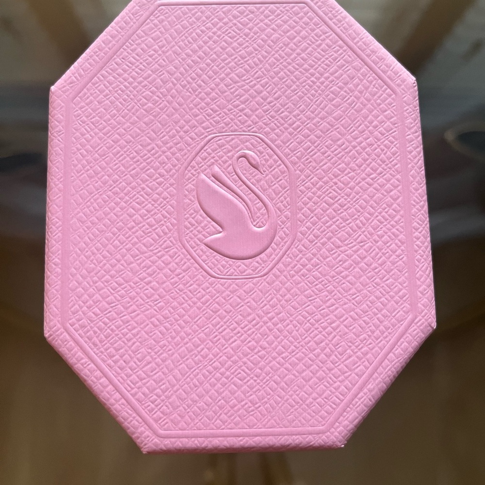 Swarovski Pink Octagonal Ring Box with pink gift bag